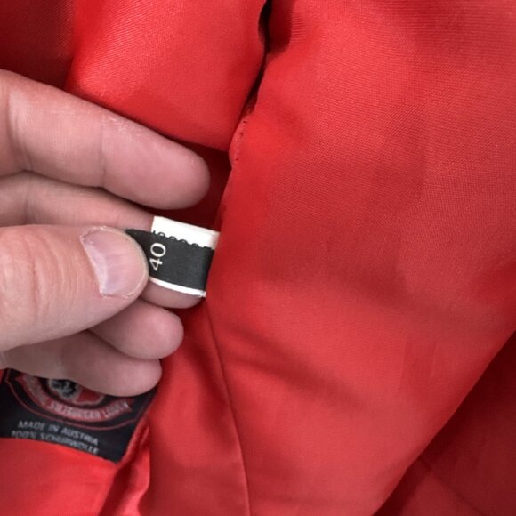 Pe-Ko Austria Woman 40 Red Marching Band Themed Coat Wool Salzburger Loden - Picture 10 of 10